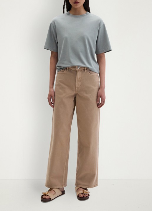 Marc O'Polo T-shirt met ronde hals - voorkant 4 quiet sea-0639 / blauw