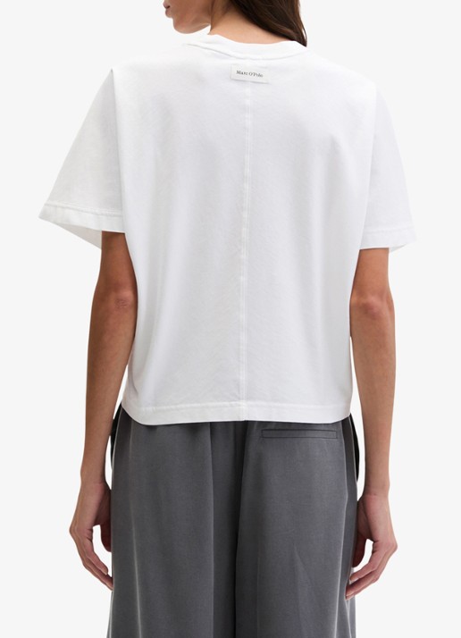 Marc O'Polo T-shirt met ronde hals - achterkant 3 white-0163 / wit