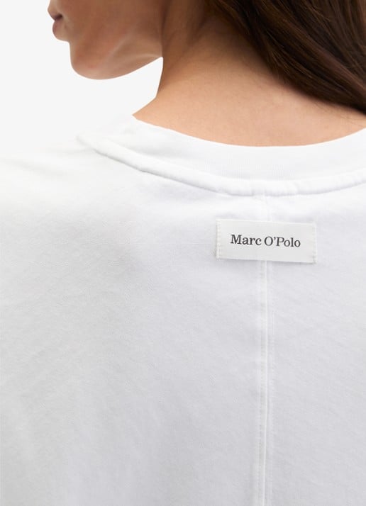 Marc O'Polo T-shirt met ronde hals - detail 2 white-0163 / wit