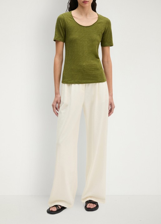 Marc O'Polo T-shirt met ronde hals - voorkant 5 shaded fern / groen