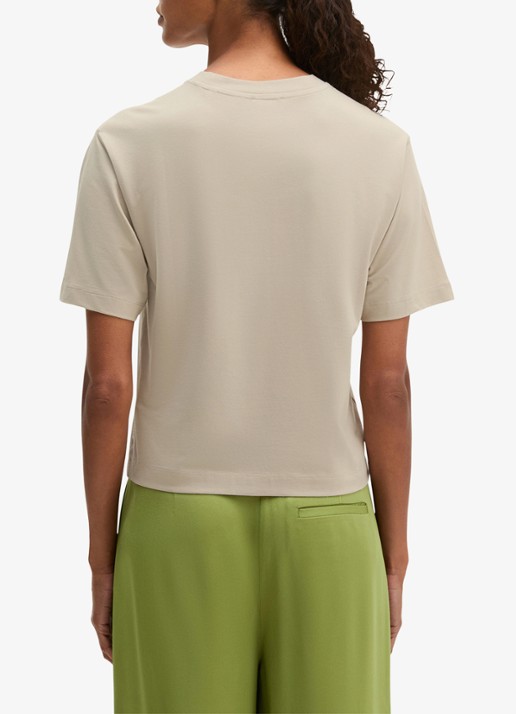 Marc O'Polo T-shirt met ronde hals - achterkant linen beige / grijs