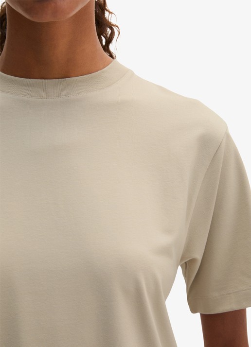 Marc O'Polo T-shirt met ronde hals - detail 3 linen beige / grijs
