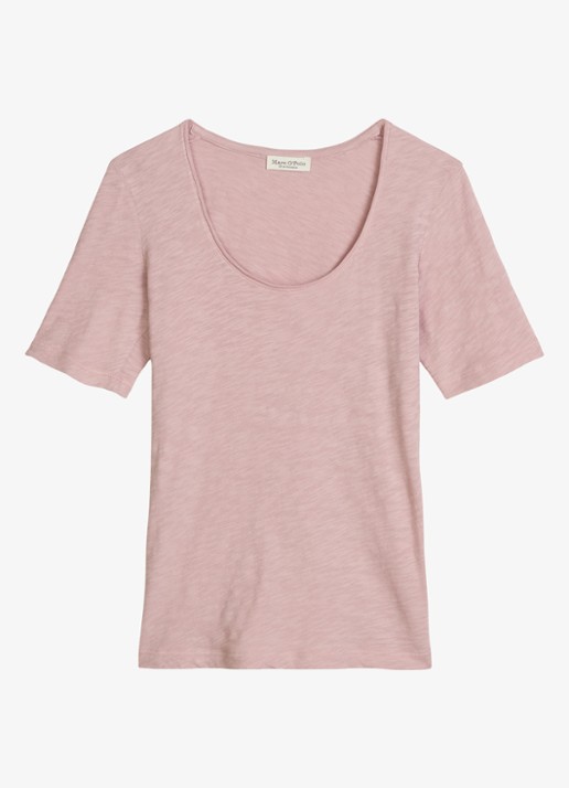 Marc O'Polo T-shirt met ronde hals - voorkant 3 mild rose / paars