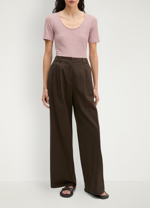 Marc O'Polo T-shirt met ronde hals - voorkant 4 mild rose / paars