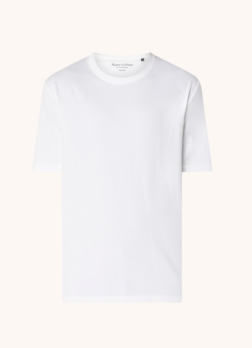 Marc O'Polo T-shirt met ronde hals - voorkant 2 wit