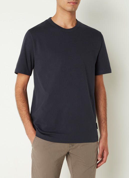 Marc O'Polo T-shirt met ronde hals - detail donkerblauw