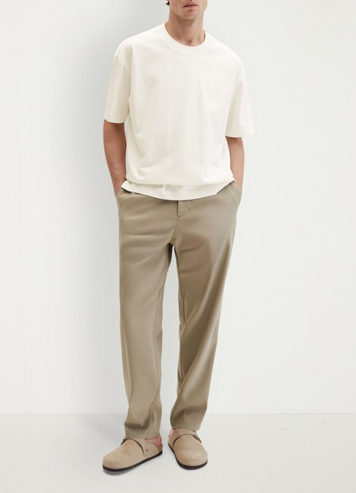 Marc O'Polo T-shirt met ronde hals - voorkant 3 gebroken wit