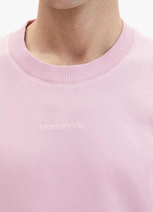 Marc O'Polo T-shirt met ronde hals - detail 3 lichtroze