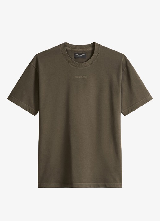 Marc O'Polo T-shirt met ronde hals - voorkant 2 bronsgroen