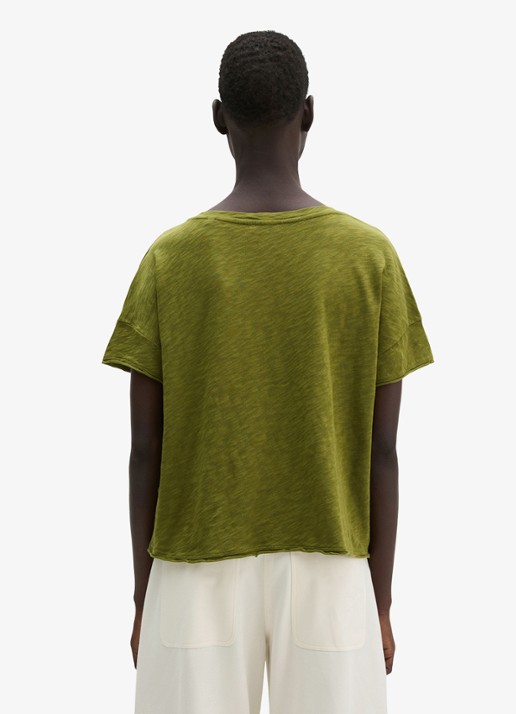 Marc O'Polo T-shirt met V-hals - achterkant 5 shaded fern / groen