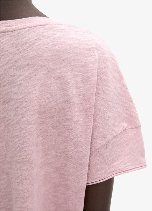 Marc O'Polo T-shirt met V-hals - detail 4 mild rose / paars