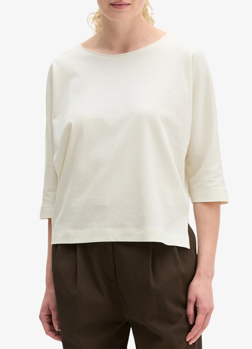 Marc O'Polo T-shirt van jersey met boothals