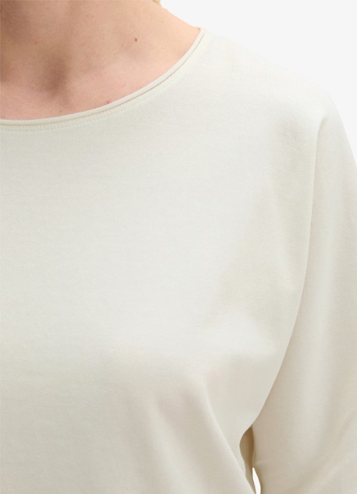 Marc O'Polo T-shirt van jersey met boothals - detail 3 white cotton / wit