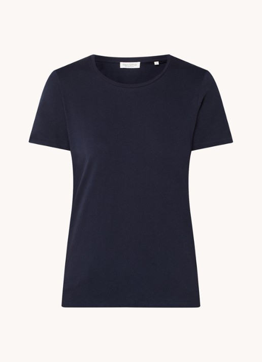 Marc O'Polo T-shirt van katoen - voorkant 2 donkerblauw