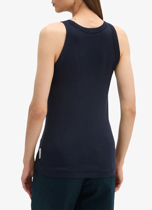Marc O'Polo Tanktop met ribstructuur - achterkant donkerblauw