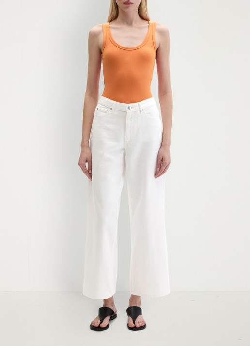 Marc O'Polo Tanktop met ronde hals  - voorkant 2 warm orange-9326 / oranje
