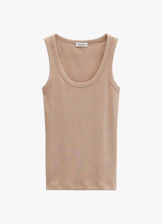 Marc O'Polo Tanktop met ronde hals  - voorkant 2 sandpaper-2326 / beige