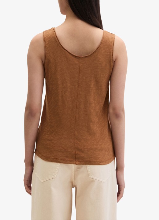 Marc O'Polo Tanktop met ronde hals - achterkant 5 burnt brown-1972 / bruin