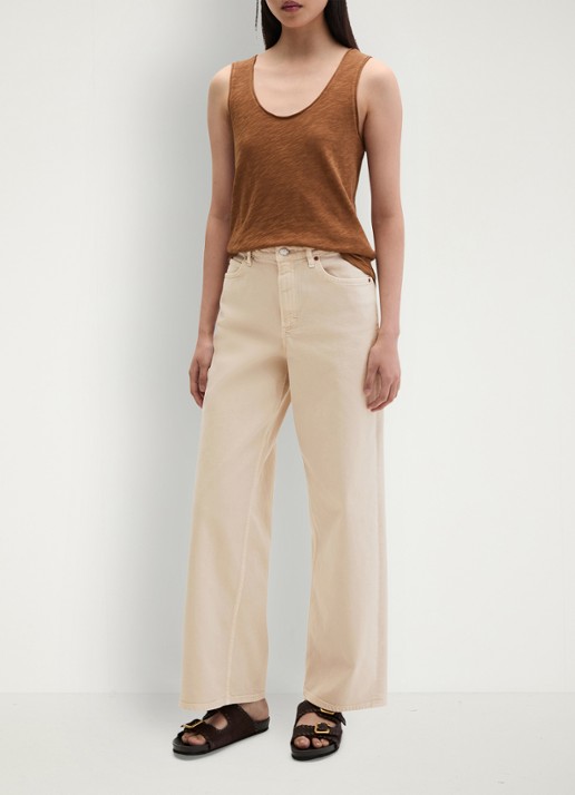 Marc O'Polo Tanktop met ronde hals - voorkant 2 burnt brown-1972 / bruin