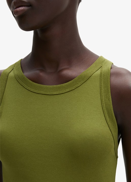 Marc O'Polo Tanktop van katoen met ronde hals - detail 4 shaded fern / groen