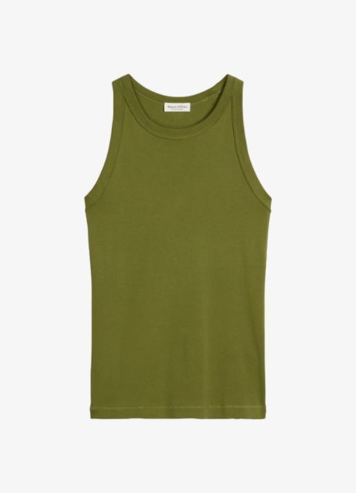 Marc O'Polo Tanktop van katoen met ronde hals - voorkant shaded fern / groen