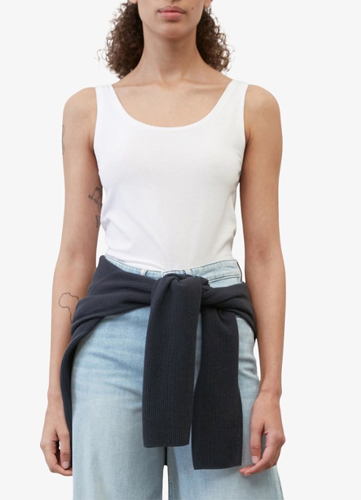 Marc O'Polo Tanktop van katoen - voorkant 4 wit