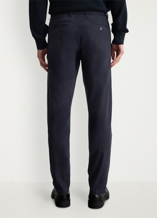 Marc O'Polo Tapered fit chino in katoenblend - achterkant dark navy-4131 / blauw