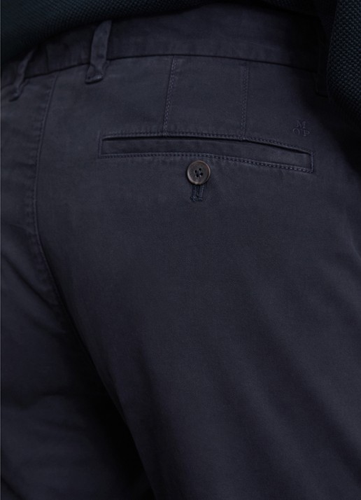 Marc O'Polo Tapered fit chino in katoenblend - detail 5 dark navy-4131 / blauw