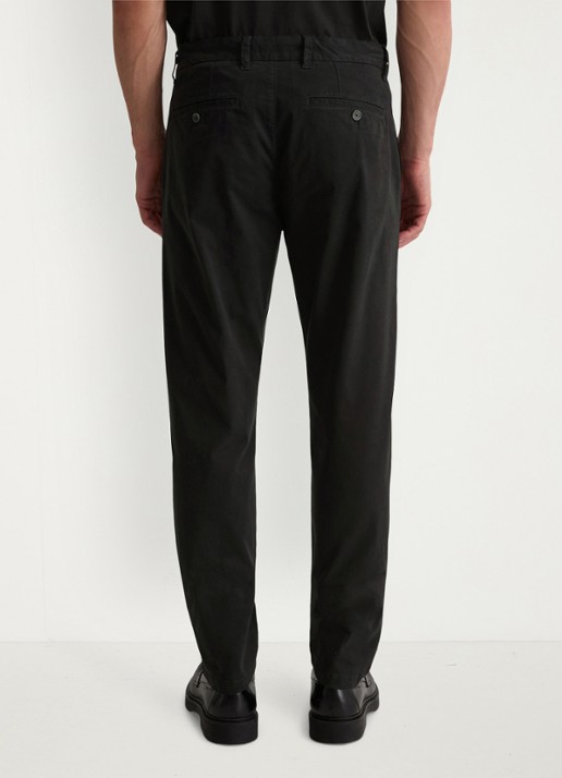 Marc O'Polo Tapered fit chino in katoenblend - achterkant black-990 / zwart