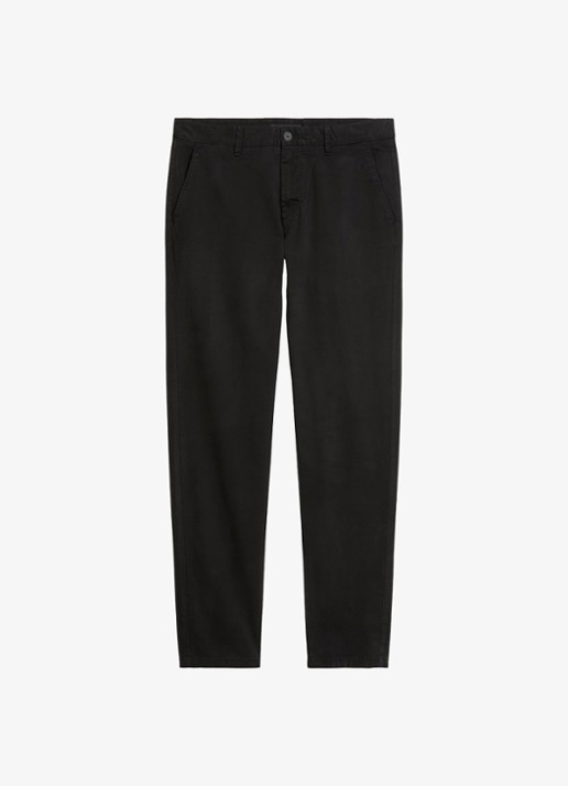 Marc O'Polo Tapered fit chino in katoenblend - voorkant 2 black-990 / zwart