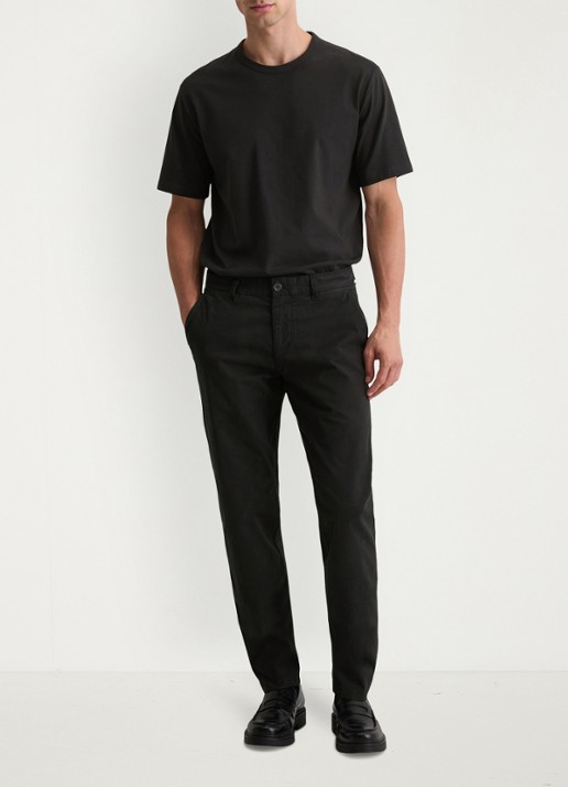 Marc O'Polo Tapered fit chino in katoenblend - voorkant 3 black-990 / zwart