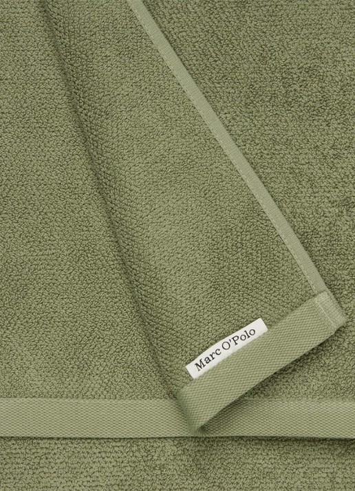 Marc O'Polo Timeless gastendoek van  katoen badstof - achterkant olijfgroen
