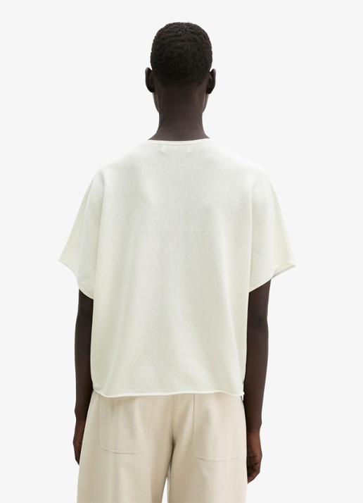 Marc O'Polo Trui met V-hals - achterkant 5 white cotton / wit