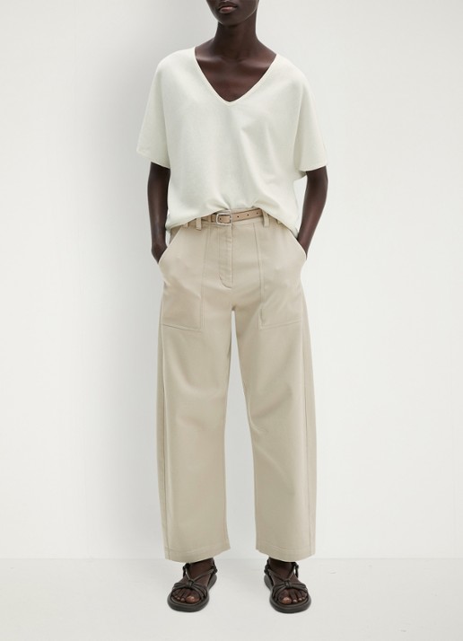 Marc O'Polo Trui met V-hals - voorkant 2 white cotton / wit
