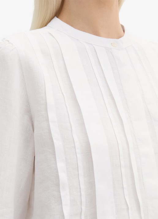Marc O'Polo Tuniek van linnen met plooien - detail 5 wit