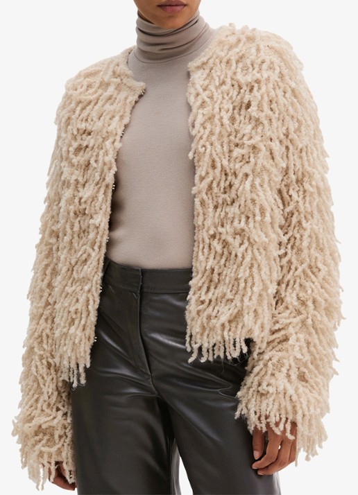 Marc O'Polo Vest in wolblend met franjes