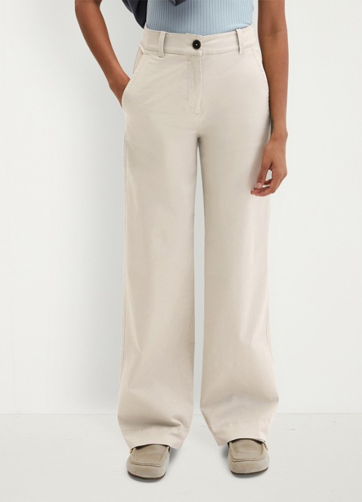 Marc O'Polo Wide fit palazzo broek met steekzakken