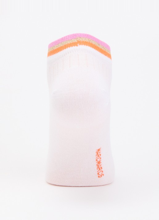 MarcMarcs Felice sneakersokken in katoenblend met glitter in 2-pack - voorkant 2 orange