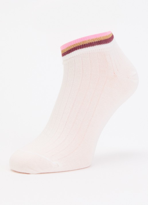 MarcMarcs Felice sneakersokken in katoenblend met glitter in 2-pack - detail bordeauxrood