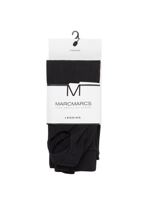 MarcMarcs High waist skinny fit legging met steekzakken en voetlus - voorkant 3 zwart