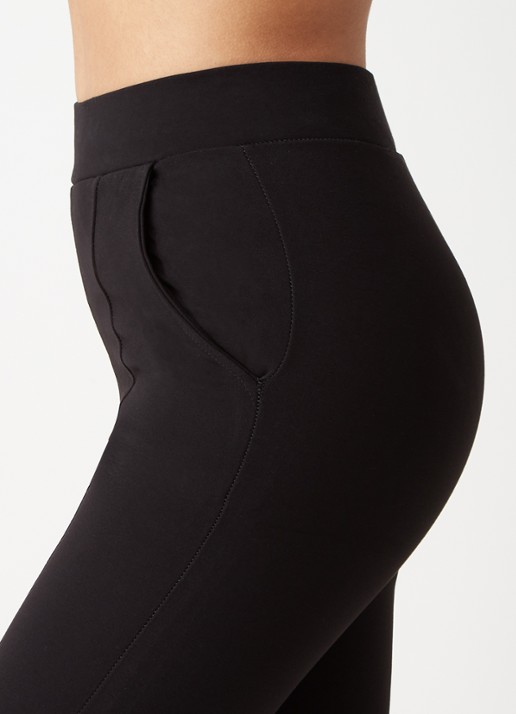 MarcMarcs High waist skinny fit legging met steekzakken en voetlus - detail zwart