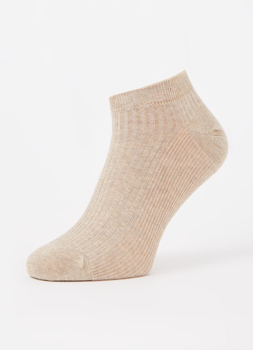 MarcMarcs Moscow sneakersokken met glitter in 2-pack - detail 3 beige