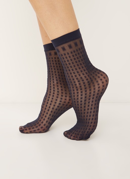 MarcMarcs Pantysokken met print - voorkant 2 donkerblauw