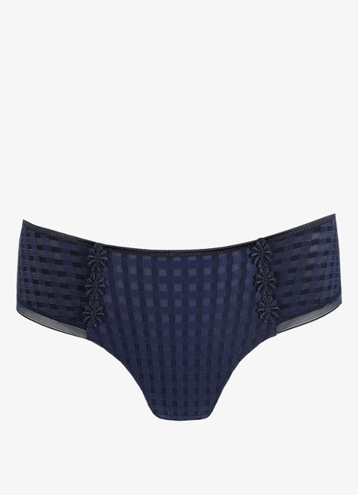 Marie Jo  Avero hipster met ruitdessin en glansdraad - voorkant 2 donkerblauw