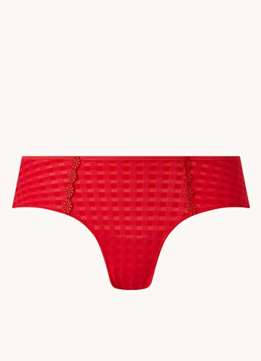 Marie Jo Avero shorty met ruitdessin - voorkant 2 steenrood