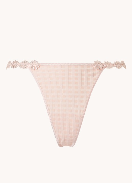Marie Jo Avero string met ruitdessin - voorkant 11 lichtroze