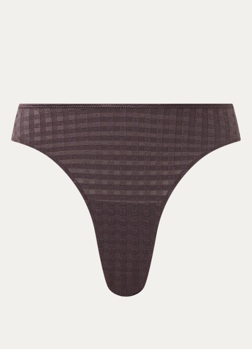 Marie Jo Avero string met ruitdessin - voorkant donkerbruin