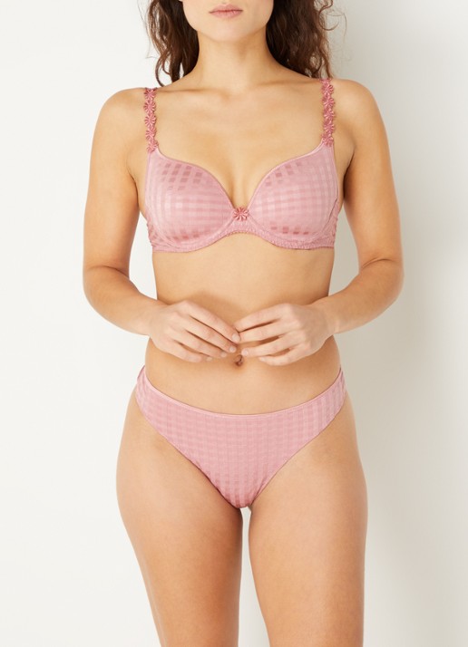 Marie Jo Avero string met ruitdessin - voorkant 2 oudroze