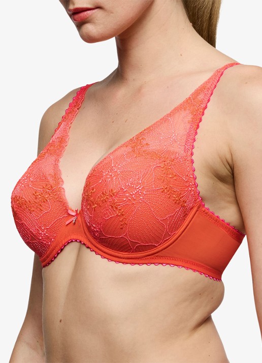 Marie Jo Beugel bh met overlay van kant - detail 2 koraalroze