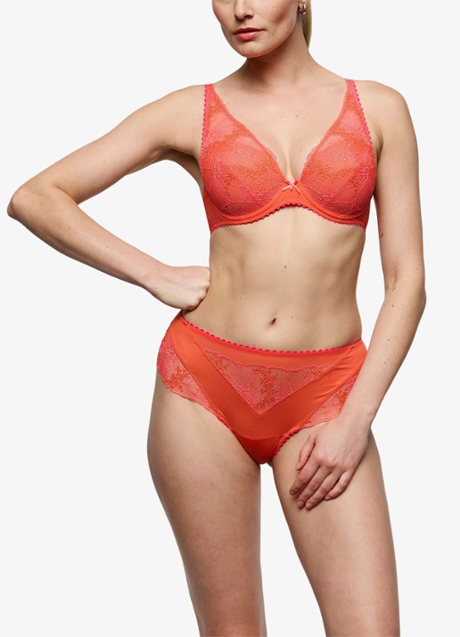 Marie Jo Beugel bh met overlay van kant - voorkant 5 koraalroze